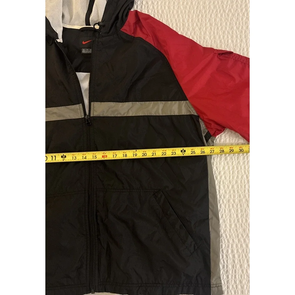 VTG Nike Nylon Windbreaker Jacket Men's XL Full Zip Red/Black/Gray - Picture 6 of 10